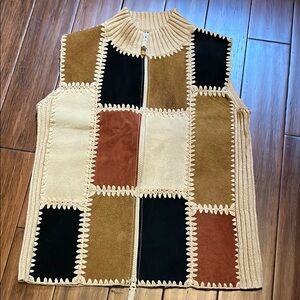 Patchwork Sleeveless Sweater Vest